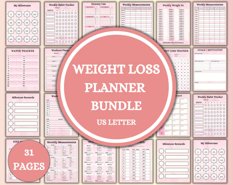 Weight Loss Tracker | Weight Loss PDF | Weight Tracker | Instant Download | Fitness Tracker | Calories Calculator