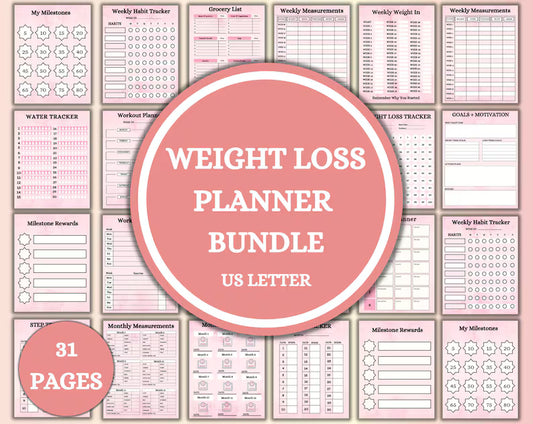Weight Loss Tracker | Weight Loss PDF | Weight Tracker | Instant Download | Fitness Tracker | Calories Calculator