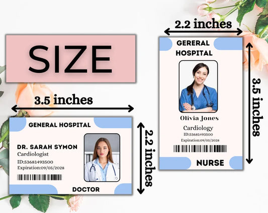 Editable Hospital Staff ID | Doctor ID Badge | Doctor Badge id | Instant Download | Doctor Name Tags | Doctor Badge Reel | Nurse ID Badge