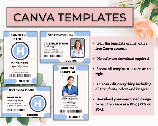 Editable Hospital Staff ID – Doctor ID Badge (Editable Template)