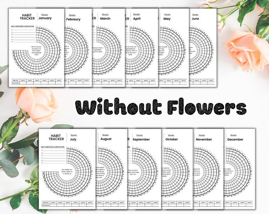 Daily Habit Tracker | Printable Tracker | Round Habit Tracker | Sizes A4 A5 US | Habit Track Printable | Instant Download | Annual Habit