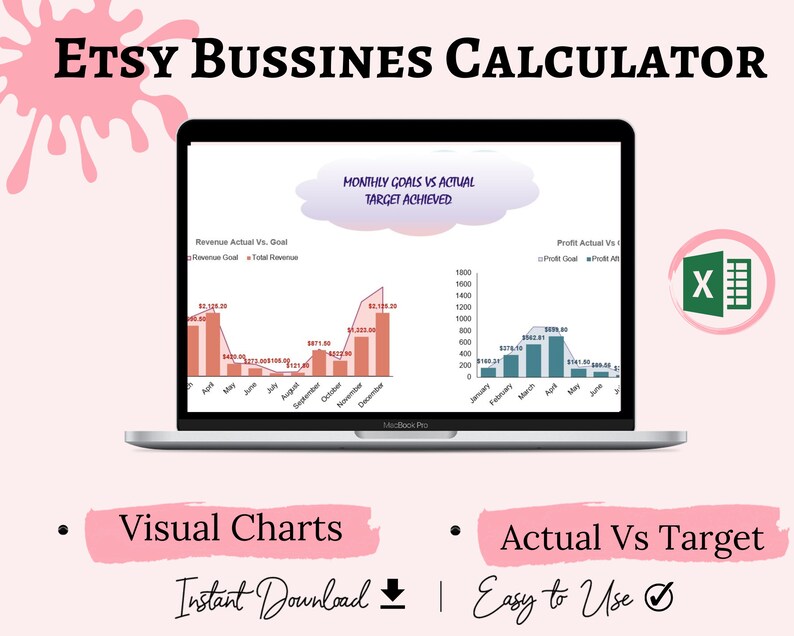 Etsy Profit Calculator | Etsy Fee Calculator | Etsy Spreadsheet | Instant Download | Spreadsheet for Small Business | Excel Google Sheets
