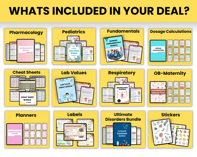 Mega Bundle Hlalf Shop 1500+ Pages | Mega Bundle | Entire shop bundle for Life Time Access | Nursing Bundle | All best Seller Included