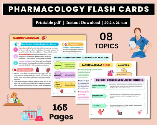 Pharmacology Flashcards 164 Pages (Printable PDF)