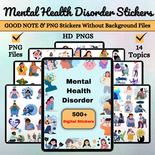 Mental Health Disorder Stickers – Nursing Study Guide (Digital Stickers)