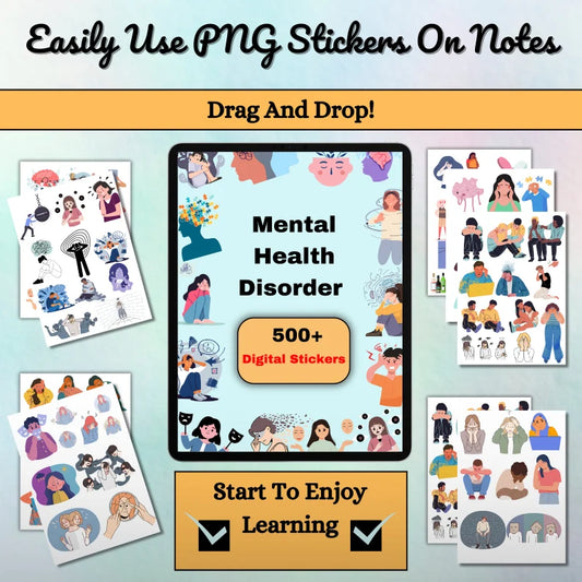 Mental Health Disorder Stickers | Disorder Stickers | Nursing Study Guide | Health Disorder | Study Guide | Digital Download