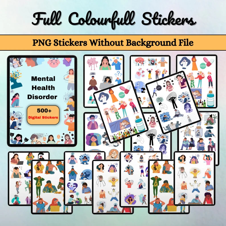 Mental Health Disorder Stickers | Disorder Stickers | Nursing Study Guide | Health Disorder | Study Guide | Digital Download