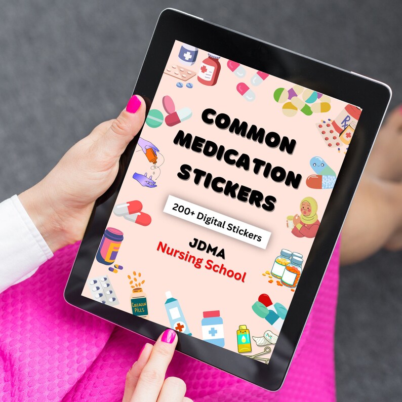 Common Medication Stickers | Medication Administration | Digital Nurse Bundle | Nursing Revision | Digital Download