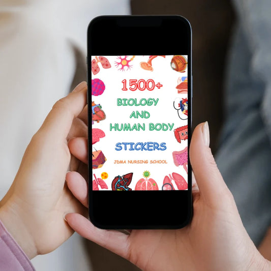 Human Biology Digital Stickers 1100+ | Biology Sticker | Colourful stickers | Nurse Stickers | PNG Files | Digital Download