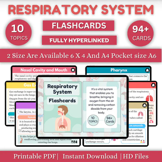 Respiratory System Flashcards – Med Surg Nursing Study (Printable PDF)