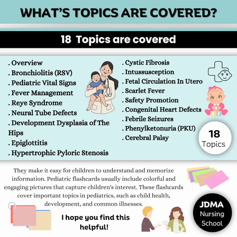 Pediatrics Flashcards 109+Cards Pages | Pediatrics Note | Nursing Student Study Guide PDF | Nursing Notes | Pediatrics Nursing Flashcard