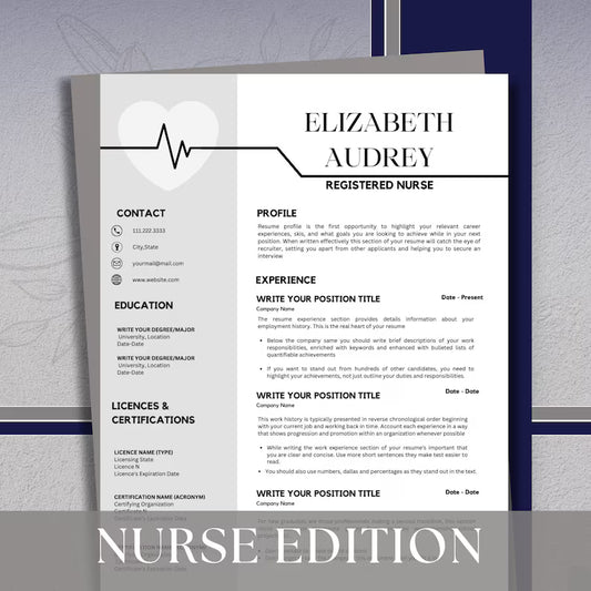 Nursing Resume Template – Editable RN & Student Resume