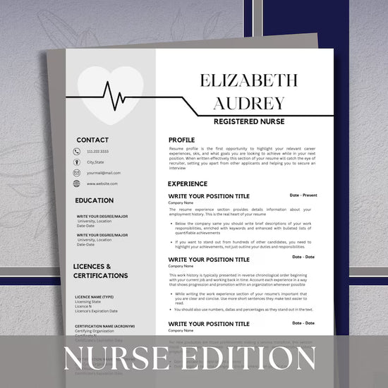 Nursing Resume Template – Editable RN & Student Resume