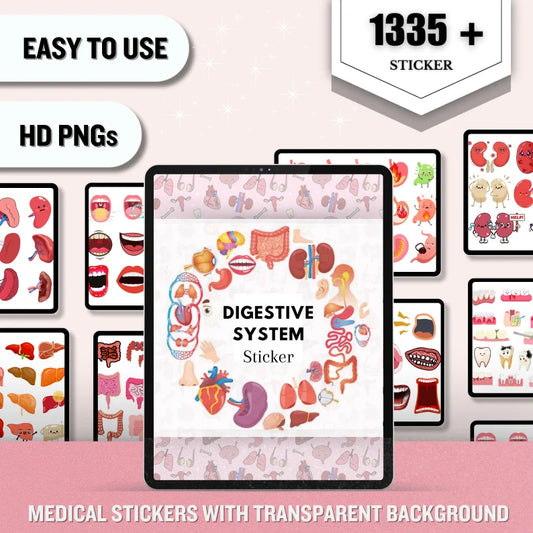 Digestive System Sticker – Human Body Stickers (Digital Stickers)