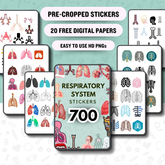 Respiratory System Sticker Bundle – 700+ Pre-Cropped Stickers