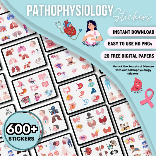 Pathophysiology Stickers – 600+ Disease Process Graphics