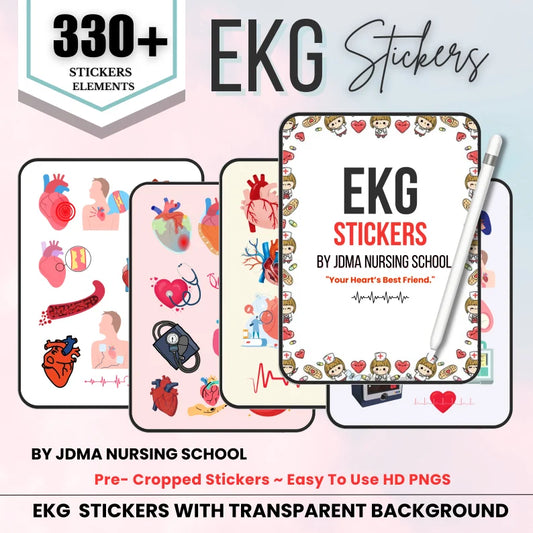 EKG Stickers – 320+ Pre-Cropped Cardiac Rhythm Graphics