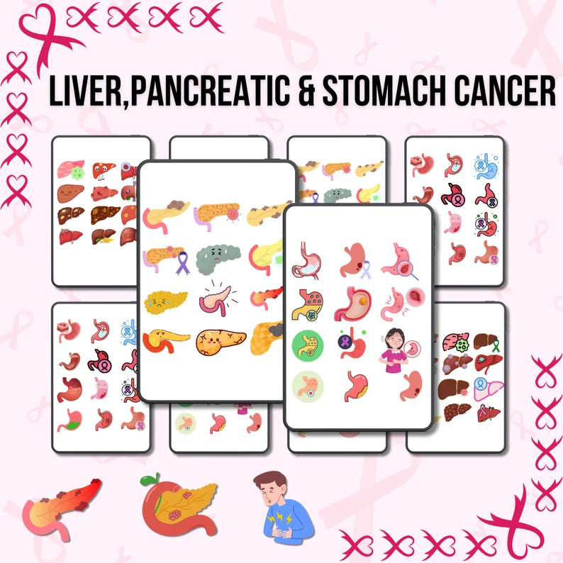 Cancer Stickers Bundle with Digital Paper | Cancer Survivor | Nurse Notes | Med Surg Guide | Breast Cancer | Nursing Study | Digital Sticker