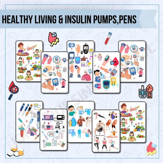 Diabetic Stickers Bundle with SVG's | Nursing Study Note | Medication Guide | Insulin Guide | Medical Sticker | free papers