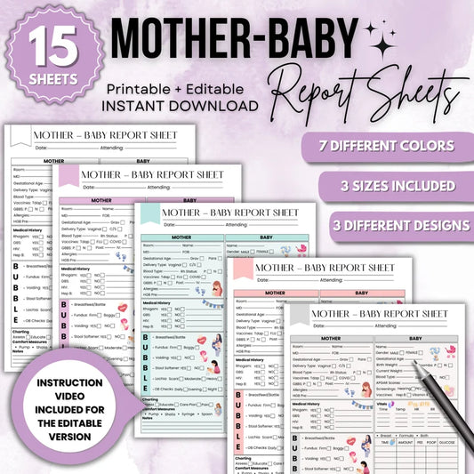 Mother Baby Report Sheet – OB Nursing Handoff Template