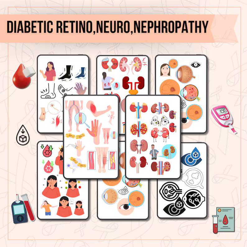 Diabetes SVG’s 650+ Bundle | Human Body Svg | Nursing Stickers | Svg Bundle | Instant Download | Note Taking | Seamless svg | Digital Papers