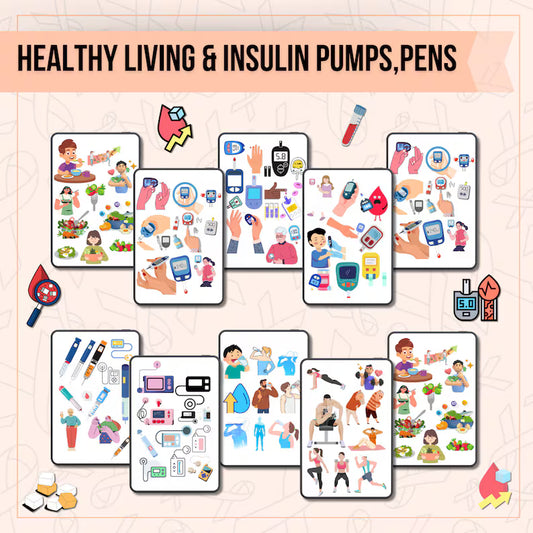 Diabetes SVG’s 650+ Bundle | Human Body Svg | Nursing Stickers | Svg Bundle | Instant Download | Note Taking | Seamless svg | Digital Papers