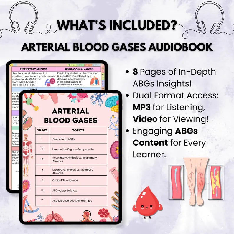 ABGs Audiobook Bundle | Arterial Blood Gases | ABG Study Guide | Medical Education | Nursing School | Healthcare Learning