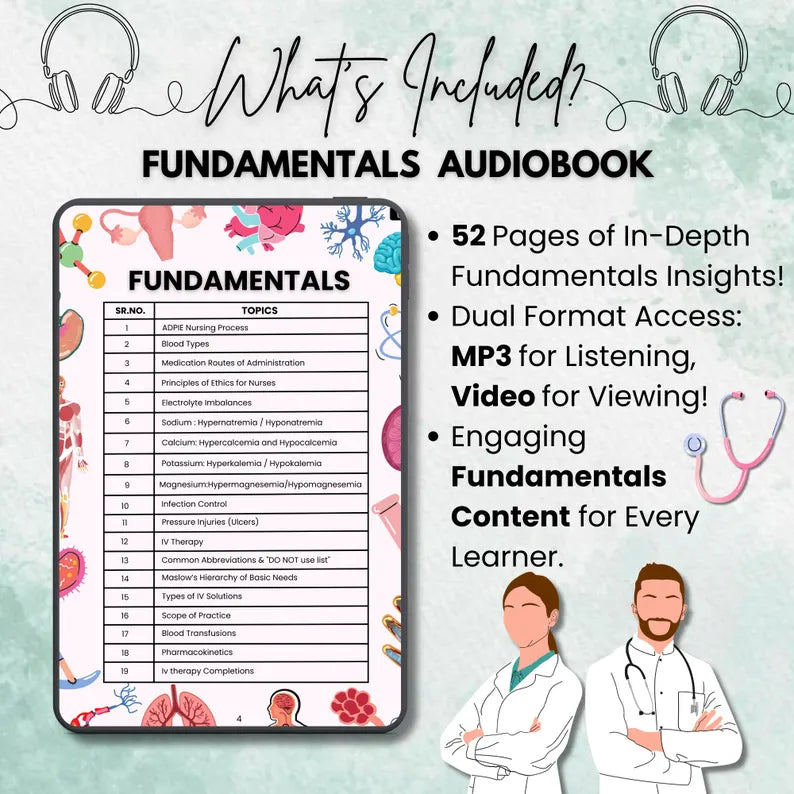 Fundamental Audiobook | Nursing Fundamentals | Clinical Fundamentals | Updated 25-26 | Nursing Exam Prep | Digital Download | Nursing School