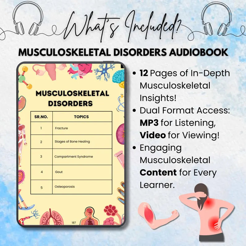Musculoskeletal Audiobook | Nursing Audiobook | Physical Therapy Study | Medical Study Tools | NCLEX Study Material | Digital Download
