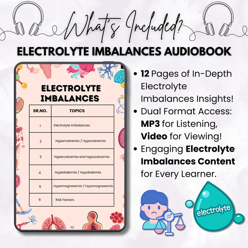 Electrolyte Imbalance Audiobook | Medical Audiobook | Electrolyte Disorders | Instant Download | Nursing Exam Prep