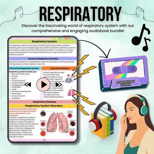 Respiratory Disorder Audiobook | Nursing Study Guide | Respiratory Diseases | Digital Download | Respiratory System Study