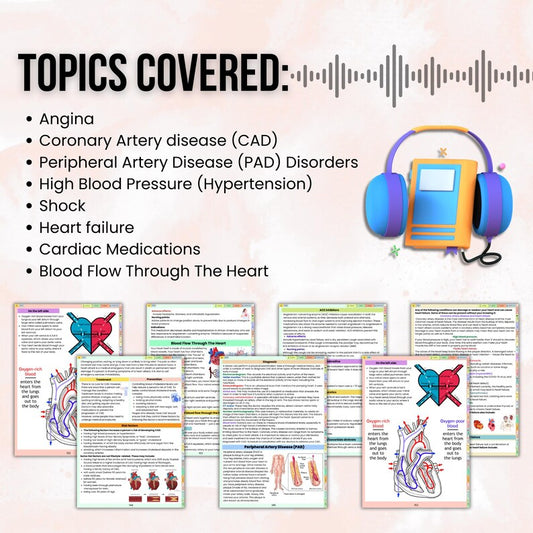 Cardiovascular Audiobook, Heart Health Study, Cardiology Study Guide, Clinical Medicine Audio, NCLEX Study Material, Instant Download