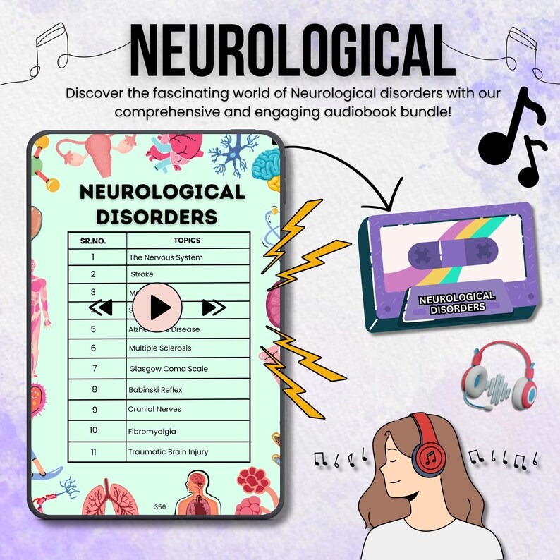 Neurological Disorder Audiobook, Nervous System Study Guide, Neuro Nursing Audiobook, Nursing School Neuro Guide, Neuro Exam Study Material