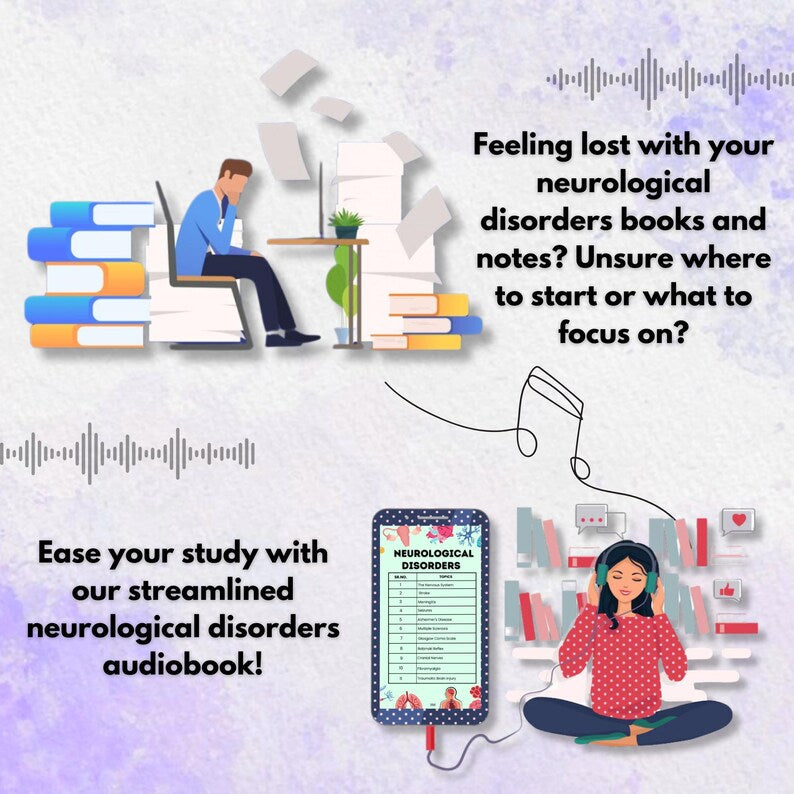 Neurological Disorder Audiobook, Nervous System Study Guide, Neuro Nursing Audiobook, Nursing School Neuro Guide, Neuro Exam Study Material