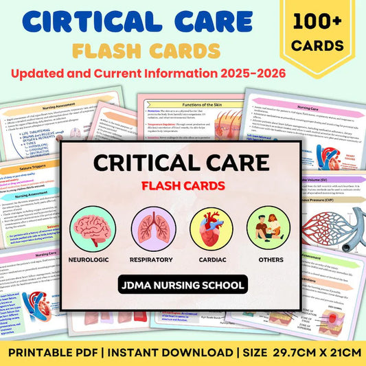 Critical Care Flash Cards – Study Guide Note (Printable PDF)