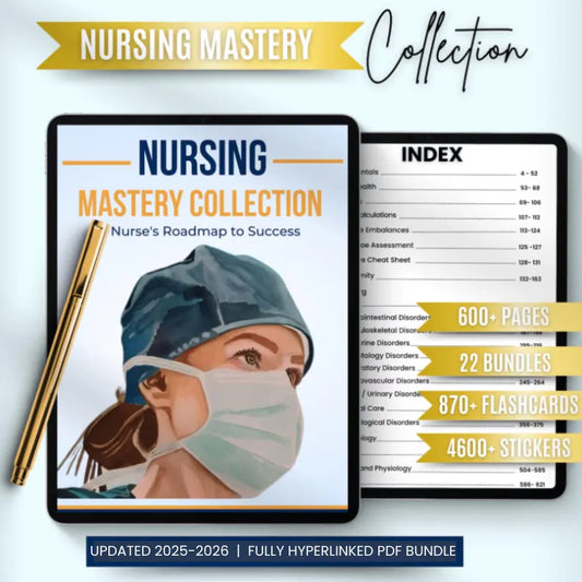 Nursing School Mastery Bundle – Hyperlinked Notes, Flashcards & Stickers (2025–26)