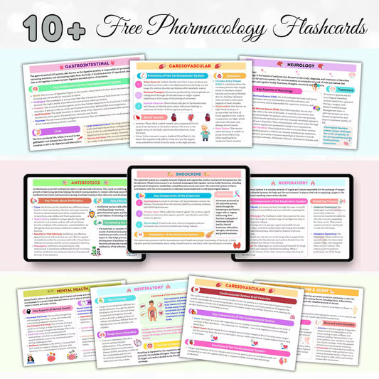 53+ Pharmacology Cheat Sheets Bundle with Free Stickers & Flashcards, Fully Hyperlinked, Pharmacology Note, Nursing Student
