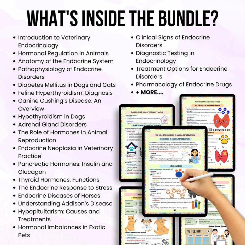 Veterinary Endocrinology Notes, Updated 2026-27, Endocrinology Sheet, Animal Physiology, Veterinary Digital Notes, Veterinary Study Guide
