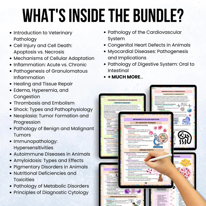 General & Systematic Vet Pathology Notes, Pathology Notes for Students, General Pathology Notes, Animal Pathology, Vet Med Study Guide