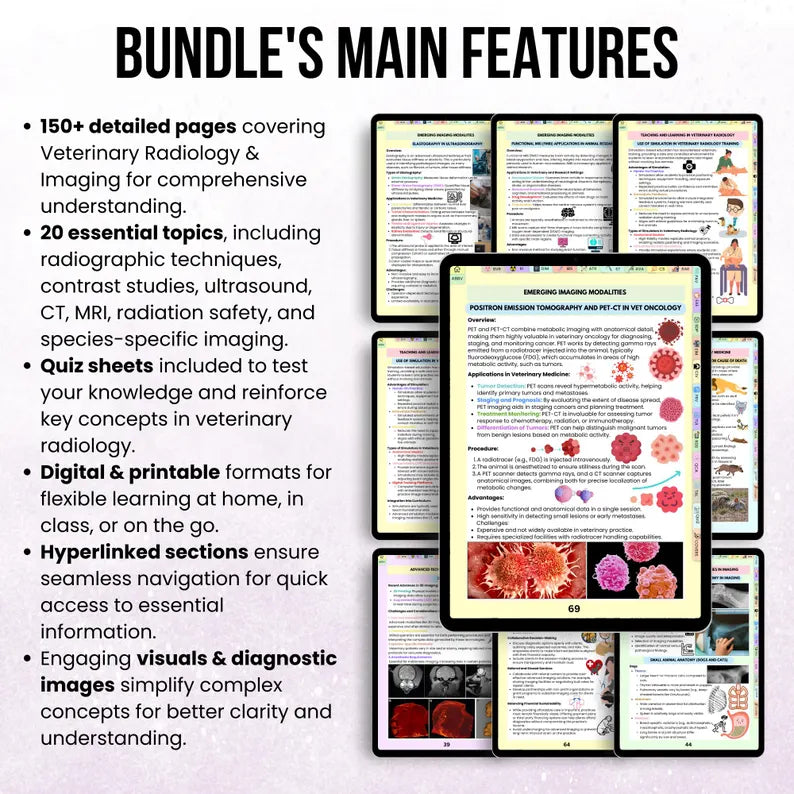 150+ Veterinary Radiology & Imaging Notes Hyperlinked, Radiology Study Guide, Veterinary Education, Veterinary Radiographic Anatomy