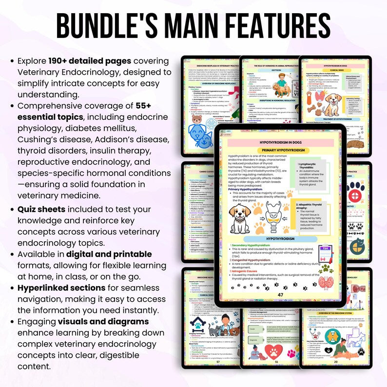 Veterinary Endocrinology Notes, Updated 2026-27, Endocrinology Sheet, Animal Physiology, Veterinary Digital Notes, Veterinary Study Guide