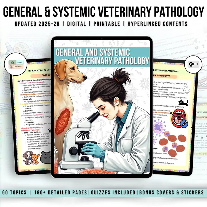 General & Systematic Vet Pathology Notes, Pathology Notes for Students, General Pathology Notes, Animal Pathology, Vet Med Study Guide