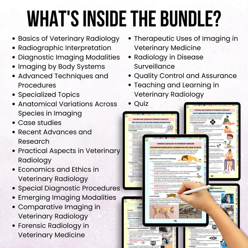 150+ Veterinary Radiology & Imaging Notes Hyperlinked, Radiology Study Guide, Veterinary Education, Veterinary Radiographic Anatomy
