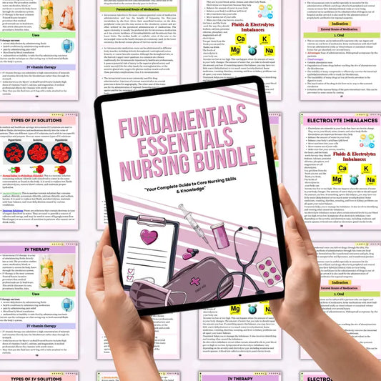 150+ Fundamental Essentials Nursing Bundle, Nursing Study Guide, Included Quiz Bonus Covers, Student Nurse Bundle, Nursing School Printables