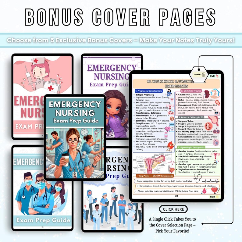 Emergency Nursing Certification Study Guide | Exam Prep Workbook for Nurses | 80-Page Printable PDF | Hyperlinked Digital Download
