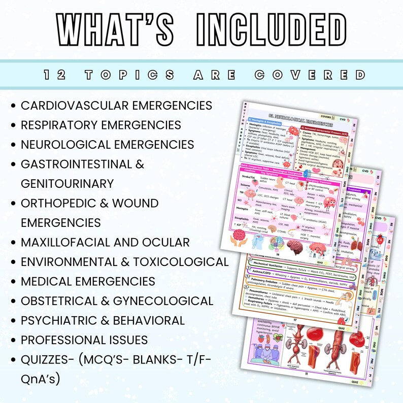 Emergency Nursing Certification Study Guide | Exam Prep Workbook for Nurses | 80-Page Printable PDF | Hyperlinked Digital Download