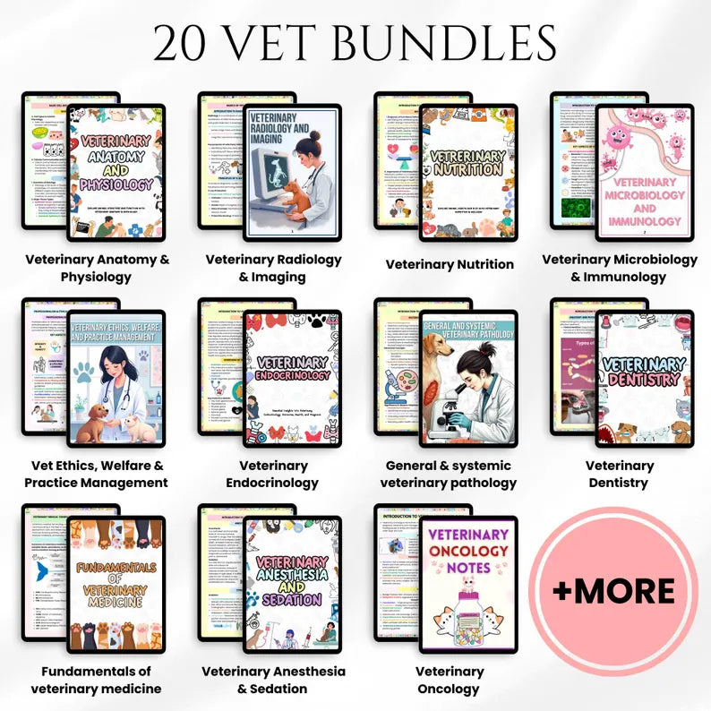 Veterinary Study Guide | Veterinary Mega Bundle | Vet Student Resources | Bonus Items Included | Digital Download
