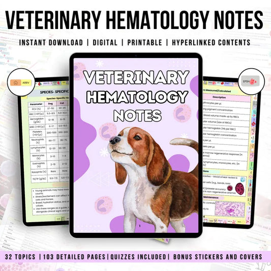 Veterinary Hematology Notes – 32 Topics (Hyperlinked PDF)