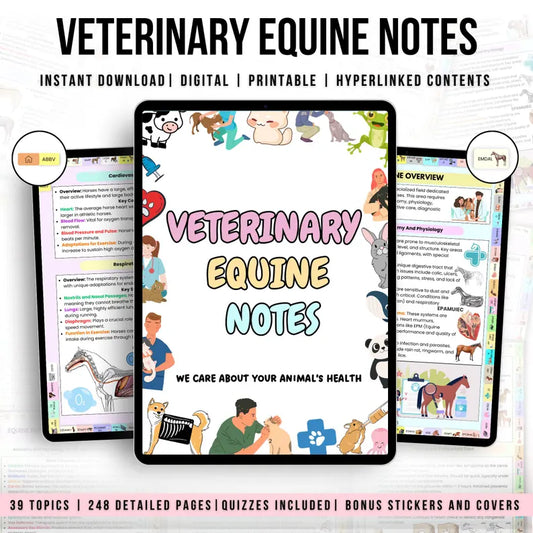 Equine Veterinary Notes Bundle Hyperlinked (Hyperlinked PDF)