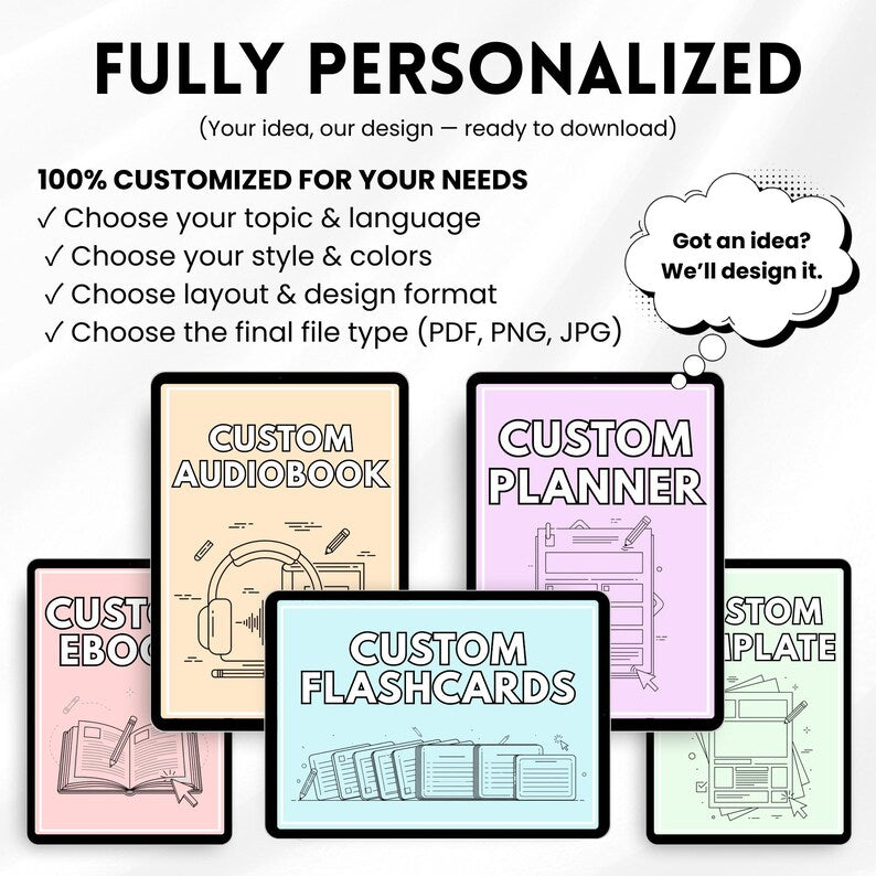 Personalized Digital Design | Custom eBooks, Planners & Printable Templates